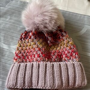 Kyi Kyi Multicolor Knit Beanie with Pom Pom